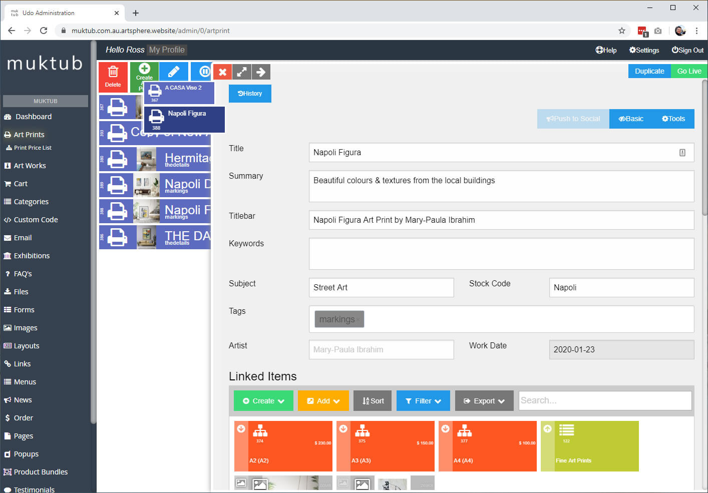 How to add Art Prints to Udo